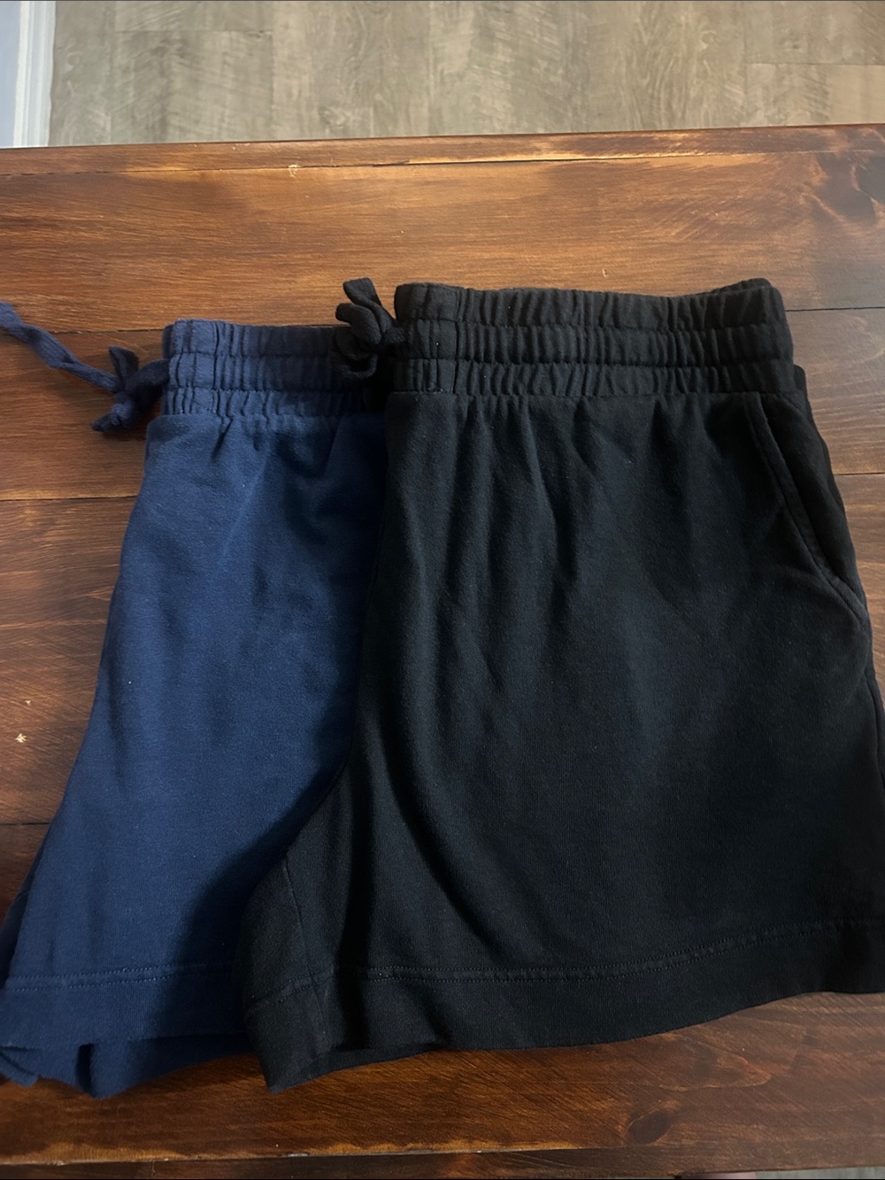 Pair Terra & Sky Black and Navy Elastic-Waist Athletic Shorts size 0X (14w)